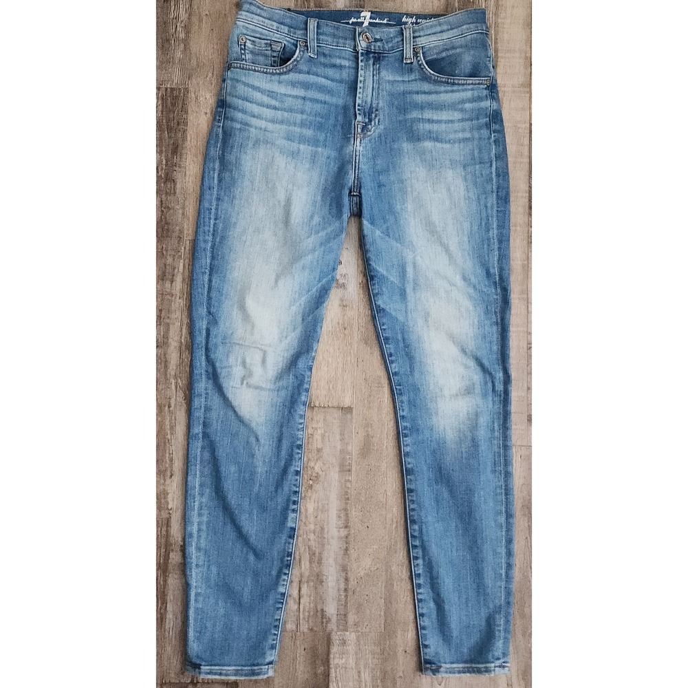 7 For All Mankind Jeans Size 28  High Waist Ankle Gwenevere Stretch Blue Denim